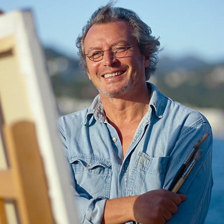 man enjoying life goals