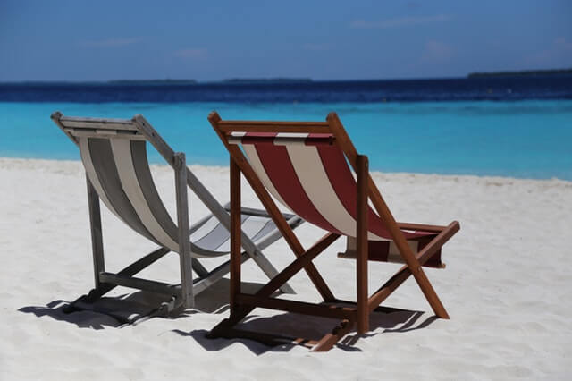 beach chairs on a beautiful beach