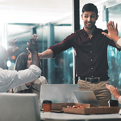 Business meeting with investors