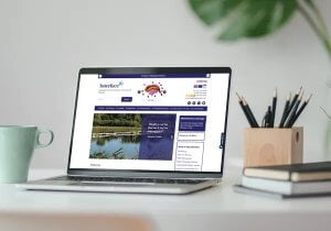 Interface Financial Website on laptop