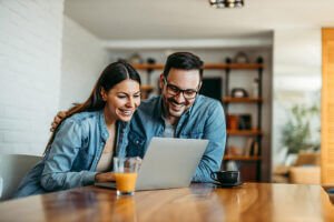 a couple reviewing their finances (1)